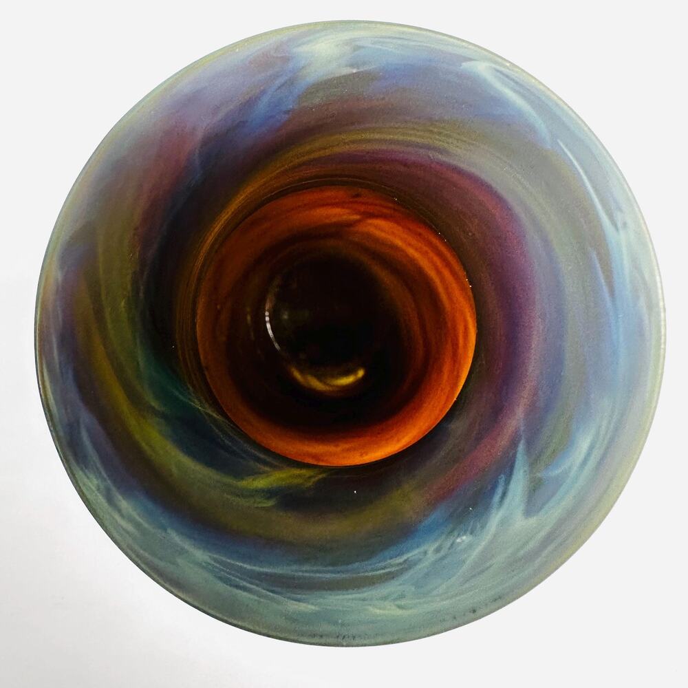 Vintage Ten Thousand Villages Bud Vase Phoenician Art Glass Swirl - Picture 6 of 7
